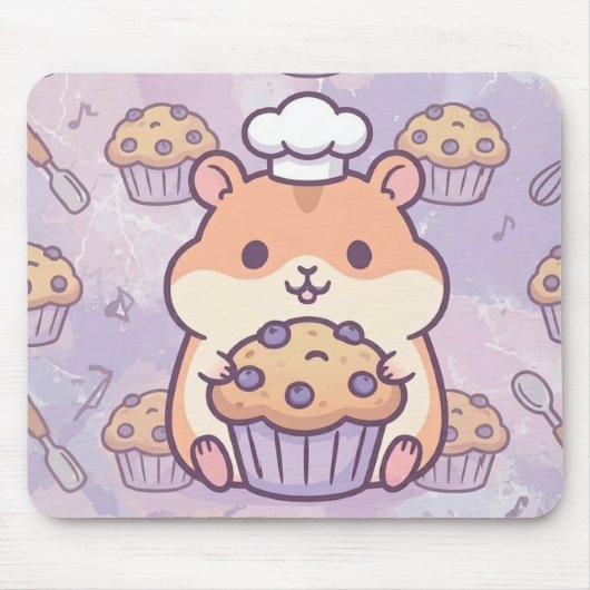 Kawaii Hamster Muffin Mouse Pad Mousepad (Vorne)