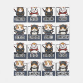 Kawaii Hamster Ninja Pattern Fleecedecke (Vorderseite)