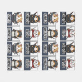 Kawaii Hamster Ninja Pattern Fleecedecke (Vorderseite (Horizontal))