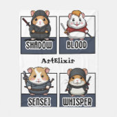 Kawaii Hamster Ninja Print Fleecedecke (Vorderseite)