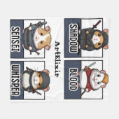 Kawaii Hamster Ninja Print Fleecedecke (Vorderseite (Horizontal))