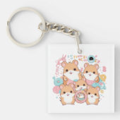 Kawaii Hamster Rings Squad Art Schlüsselanhänger (Vorderseite)