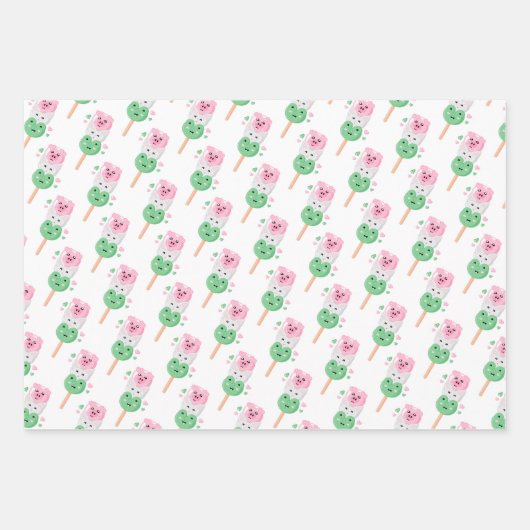 Kawaii Hanami Dango Geschenkpapier Set (Vorderseite 2)