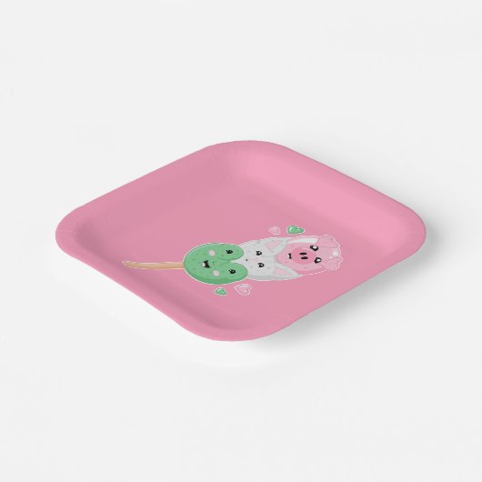 Kawaii Hanami Dango Pappteller (Gewinkelt)