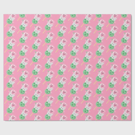 Kawaii Hanami Dango Pattern Geschenkpapier (Flach)