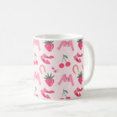 Kawaii Hand-drawn Girly Things Seamless Pattern Kaffeetasse (VorderseiteRechts)