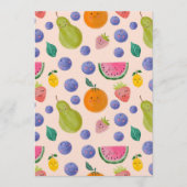 Kawaii Hand-drawn Happy Fruits Einladung (Vorderseite)