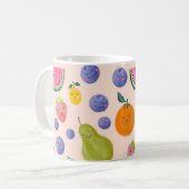 Kawaii Hand-drawn Happy Fruits Kaffeetasse (Vorderseite Links)