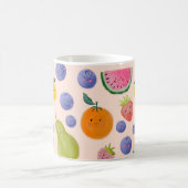 Kawaii Hand-drawn Happy Fruits Kaffeetasse (Mittel)