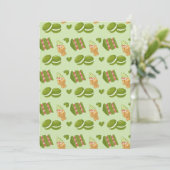 Kawaii Hand-Drawn Matcha Sweets Seamless Pattern Einladung (Stehend Vorderseite)