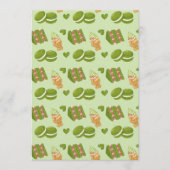 Kawaii Hand-Drawn Matcha Sweets Seamless Pattern Einladung (Vorderseite)