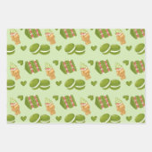 Kawaii Hand-Drawn Matcha Sweets Seamless Pattern Geschenkpapier Set (Vorderseite 3)