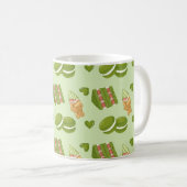 Kawaii Hand-Drawn Matcha Sweets Seamless Pattern Kaffeetasse (VorderseiteRechts)