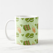 Kawaii Hand-Drawn Matcha Sweets Seamless Pattern Kaffeetasse (Links)