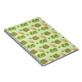 Kawaii Hand-Drawn Matcha Sweets Seamless Pattern Notizblock (Rechte Seite)