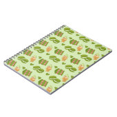 Kawaii Hand-Drawn Matcha Sweets Seamless Pattern Notizblock (Linke Seite)