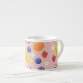 Kawaii handgezeichnet Früchte mit Gesichtsbezug Espressotasse (Vorderseite Rechts)