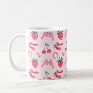 Kawaii Handgezeichnete Mädchen-Dinge Nahtloses Mus Kaffeetasse