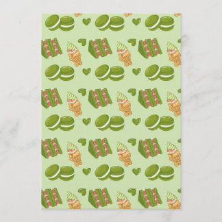 Kawaii handgezeichnetes Matcha-Süßigkeiten nahtlos Einladung