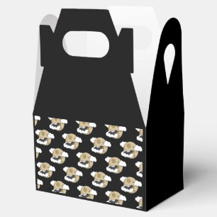 Kawaii Happy Bat Flying auf Vollmond-Muster Geschenkschachtel
