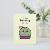 Kawaii Happy Birthday Card Postkarte (Stehend Vorderseite)