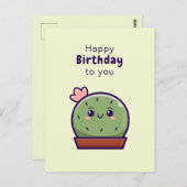 Kawaii Happy Birthday Card Postkarte (Vorne/Hinten)