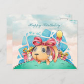 Kawaii Happy Birthday Postcard Postkarte (Vorne/Hinten)