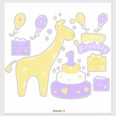 Kawaii Happy Birthday Vinyl Stickers Aufkleber (Blatt)