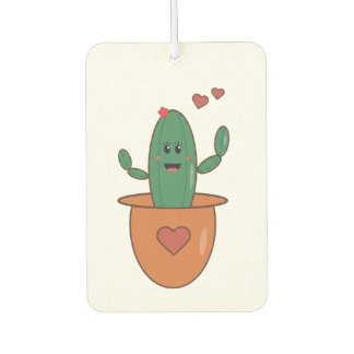 Kawaii Happy Cactus Graphic – Cute Smiling  Autolufterfrischer