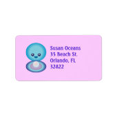 Kawaii Happy Clam Adressaufkleber (Vorne)