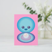 Kawaii Happy Clam Postkarte (Stehend Vorderseite)