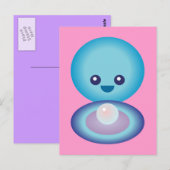 Kawaii Happy Clam Postkarte (Vorne/Hinten)