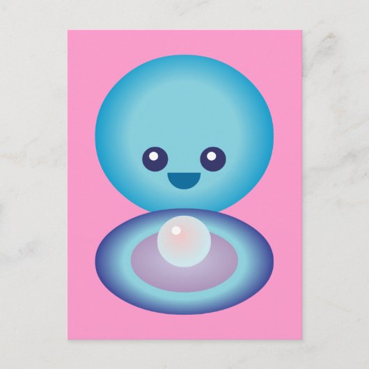 Kawaii Happy Clam Postkarte (Vorderseite)
