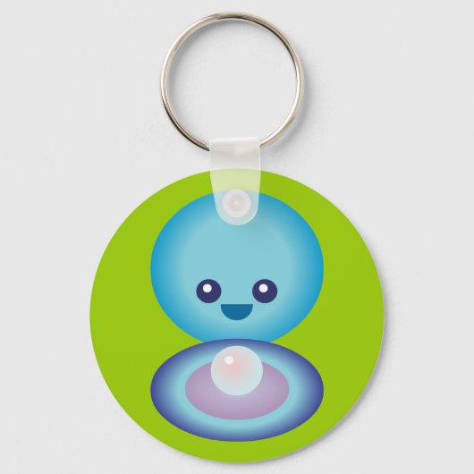 Kawaii Happy Clam Schlüsselanhänger (Vorderseite)