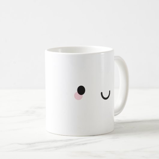 Kawaii Happy Face Kaffeetasse (VorderseiteRechts)