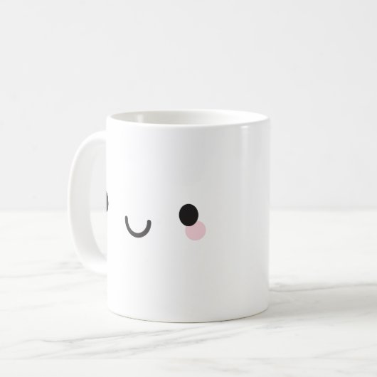 Kawaii Happy Face Kaffeetasse (Vorderseite Links)