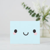 Kawaii Happy Face Postkarte (Stehend Vorderseite)