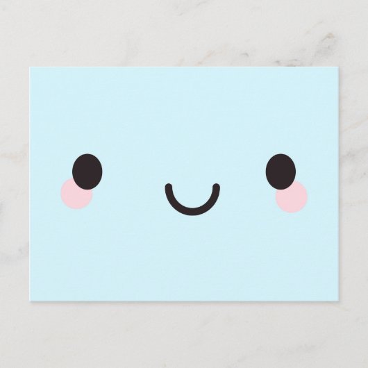 Kawaii Happy Face Postkarte (Vorderseite)