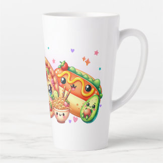Kawaii Happy Food Niedlich Burger, Pizza & Hotdog Milchtasse