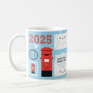 Kawaii Happy Mail 2025 Kalender Kaffeetasse