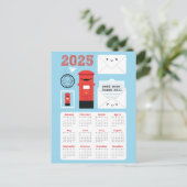 Kawaii Happy Mail 2025 Kalender Postkarte (Stehend Vorderseite)