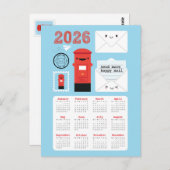 Kawaii Happy Mail 2026 Kalender Postkarte (Vorne/Hinten)