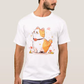Kawaii Happy Orange Tabby Cat T-Shirt (Vorderseite)