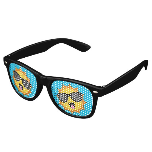 Kawaii Happy Sun mit Sonnenbrille (Schrägansicht)