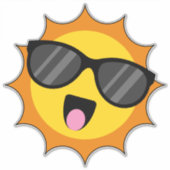 Kawaii Happy Sun mit Sonnenbrille Aufkleber (Vorderseite)