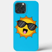 Kawaii Happy Sun mit Sonnenbrille Case-Mate iPhone Hülle (Rückseite)