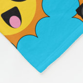 Kawaii Happy Sun mit Sonnenbrille Fleecedecke (Ecke)