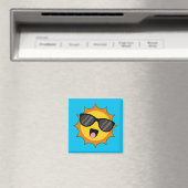 Kawaii Happy Sun mit Sonnenbrille Magnet (In Situ (Geschirrspüler))