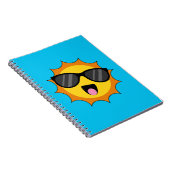 Kawaii Happy Sun mit Sonnenbrille Notizblock (Rechte Seite)