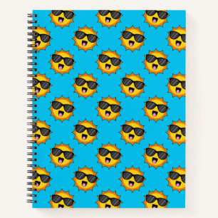 Kawaii Happy Sun mit Sonnenbrille Notizblock